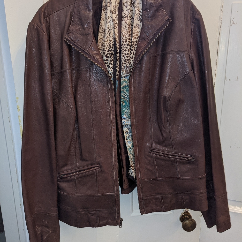 Leather coat